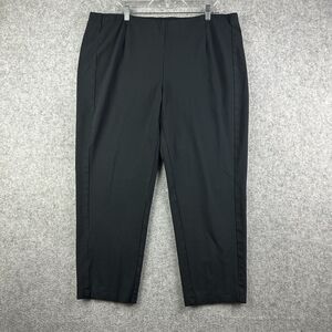 J Jill Pull On Pants Womens 2X Ponte Slim Leg Black Stretch Casual Minimalist*